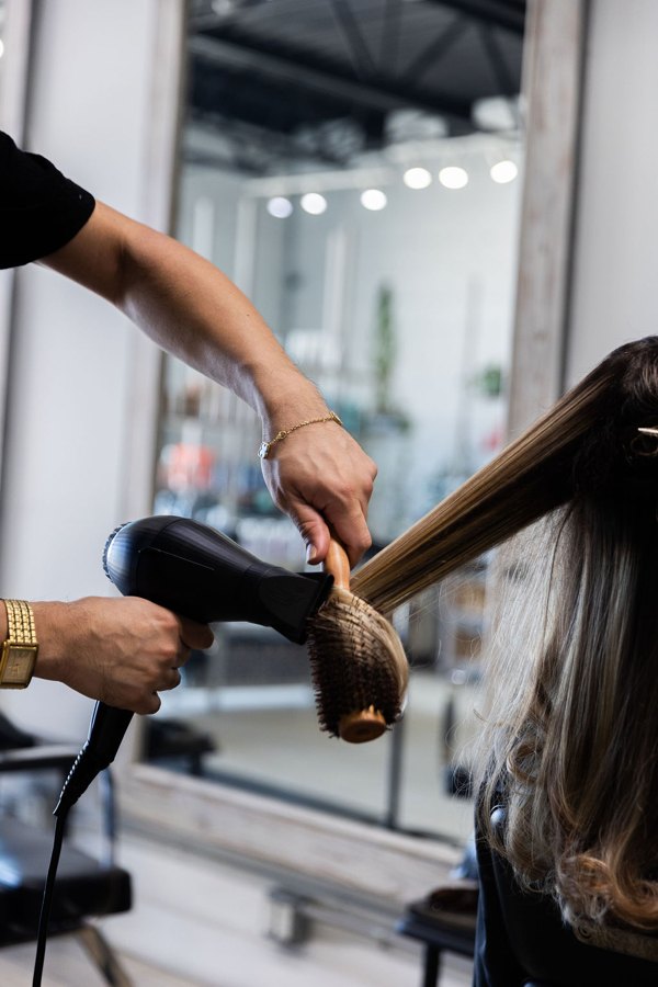 Blowout styling at HALO Hair Studio
